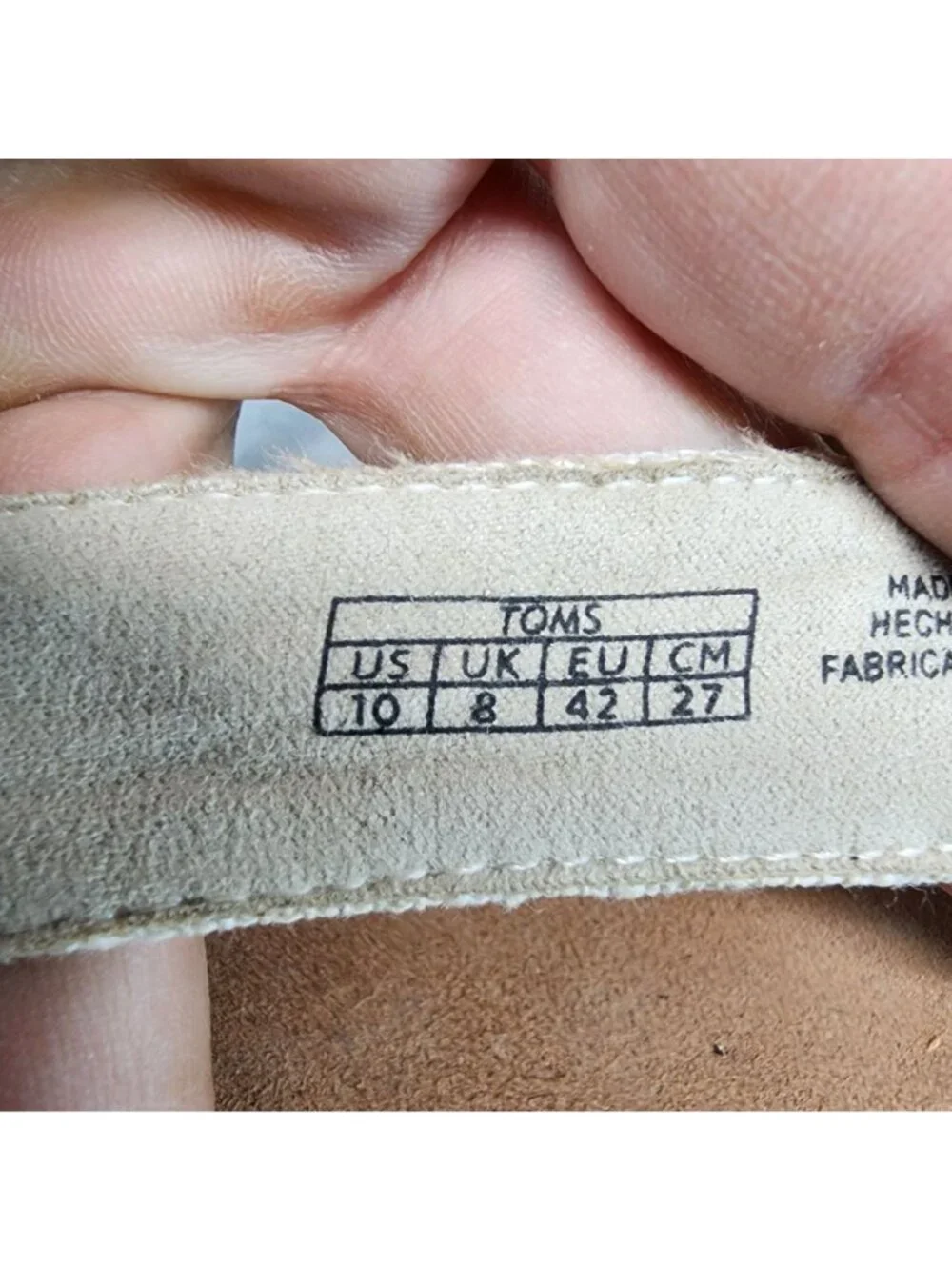 Toms Shoes Womens Size 10 Tan Wedge Heel Sandals